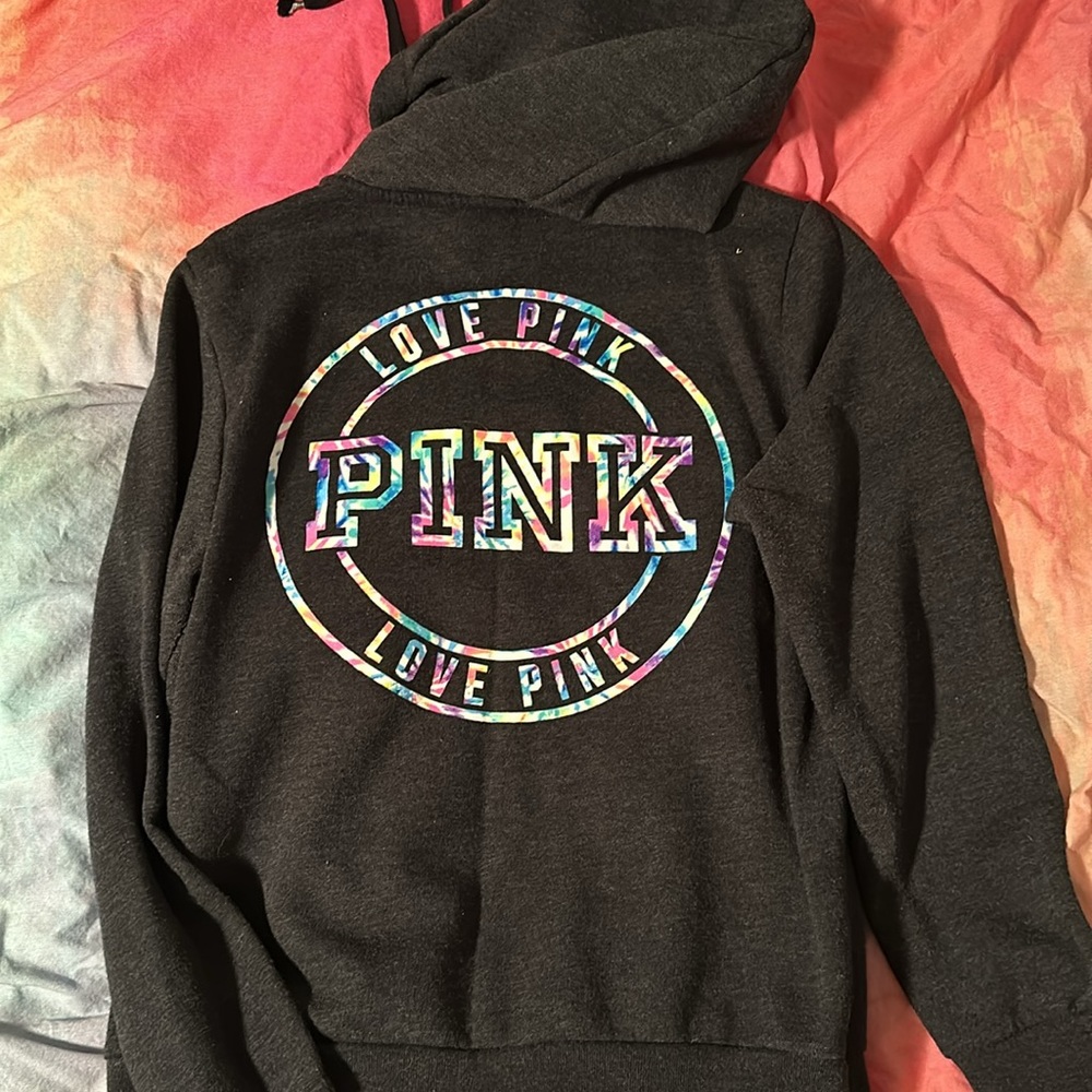 Pink tie-dye hoodie